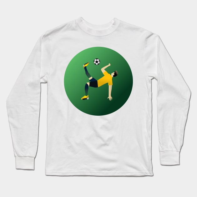 A man silhouette playing soccer Long Sleeve T-Shirt by zaiynabhw